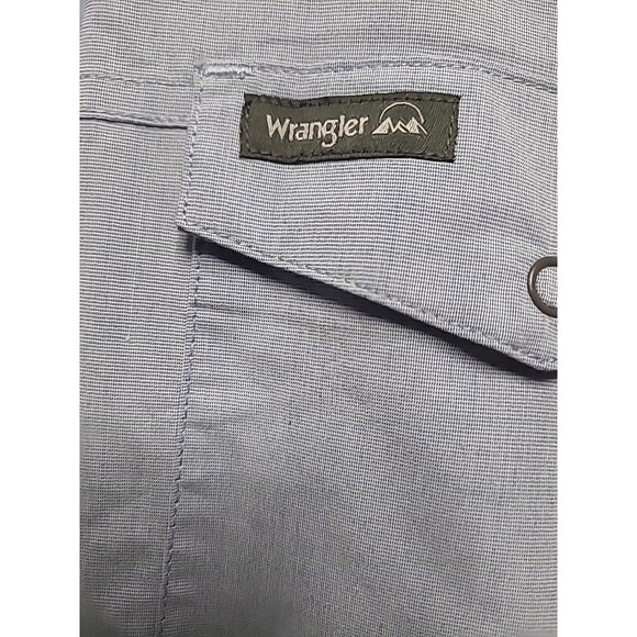 Wrangler Shirt Mens 3XL Outdoor Regular Fit Blue Button Snap Short Sleeve Vent - Picture 4 of 8